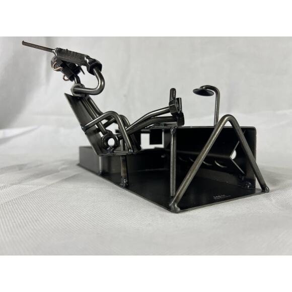 Hinz & Kunst Design Welded Metal Art Writing Desk Sculpture Nuts Bolts Work Book - Picture 14 of 15